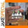 Vintage Silver Drop Earrings with Green Stones