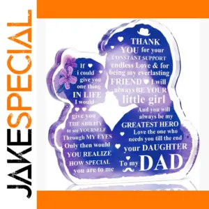 Heartfelt Acrylic Plaque for Dad with Flowers