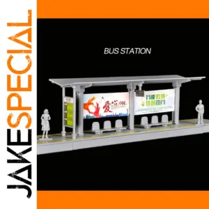 Miniature 1/64 Modern Bus Station Model