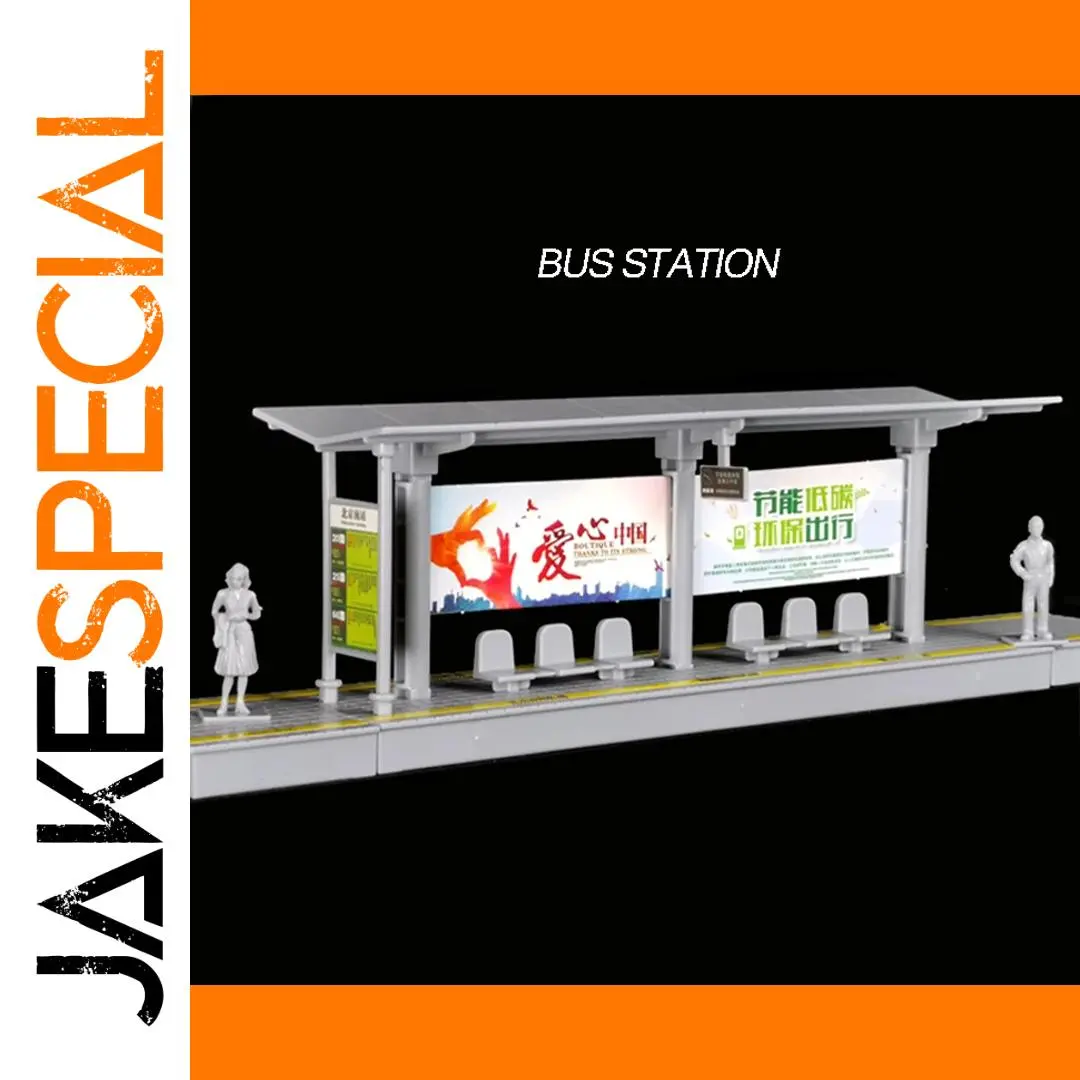 Miniature 1/64 Modern Bus Station Model 1 Miniature 1/64 Modern Bus Station Model