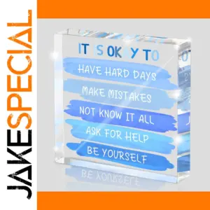 Blue Acrylic Mental Health Affirmation Desk Sign