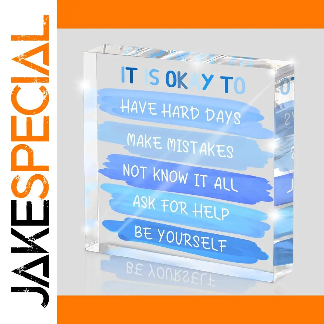 Blue Acrylic Mental Health Affirmation Desk Sign 1 Blue Acrylic Mental Health Affirmation Desk Sign