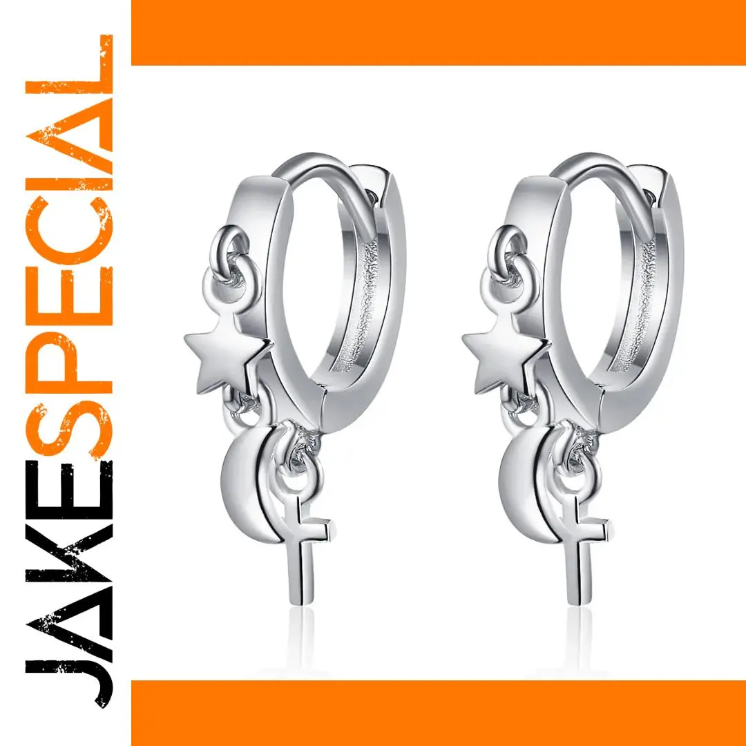 Celestial Silver Earrings with Zircon Stones 1 Celestial Silver Earrings with Zircon Stones