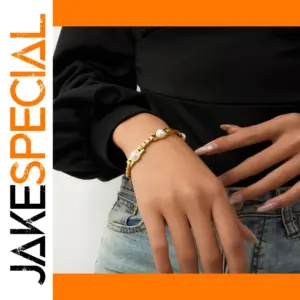 Stainless Steel Pearl Chain Bracelet for Women