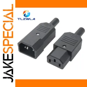 Black IEC320 C14 Power Connector Adapter Set