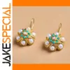 Vintage-Inspired Drop Earrings with Pearls & Turquoise