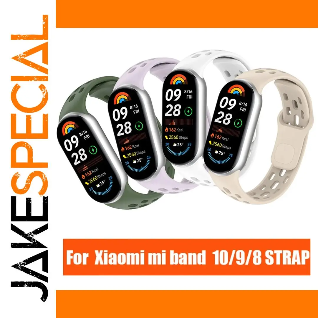 Breathable Silicone Strap for Xiaomi Mi Band 8/9/10 1 Breathable Silicone Strap for Xiaomi Mi Band 8/9/10
