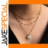 Elegant Stainless Steel Layered Necklace with Pendant