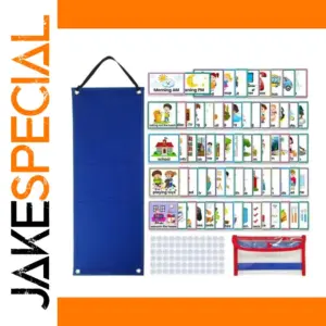 Vibrant Kids Daily Routine Chart with 70 Cards