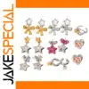 Stainless Steel Star and Heart Earrings Set