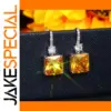 Vintage Citrine Drop Earrings for Women