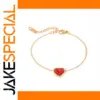Stainless Steel Red Agate Heart Bracelet