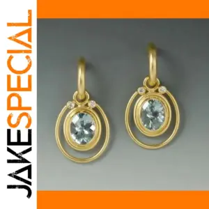 Elegant Gold Drop Earrings with White Stones
