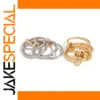 Unisex Gold-Tone Multi-Layer Stainless Steel Ring