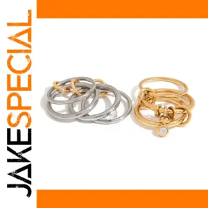 Unisex Gold-Tone Multi-Layer Stainless Steel Ring
