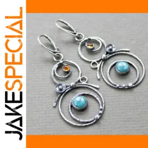 Bohemian Earrings with Turquoise Beads