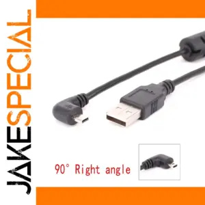 Black 90-Degree Nikon USB Data Cable 1.5m