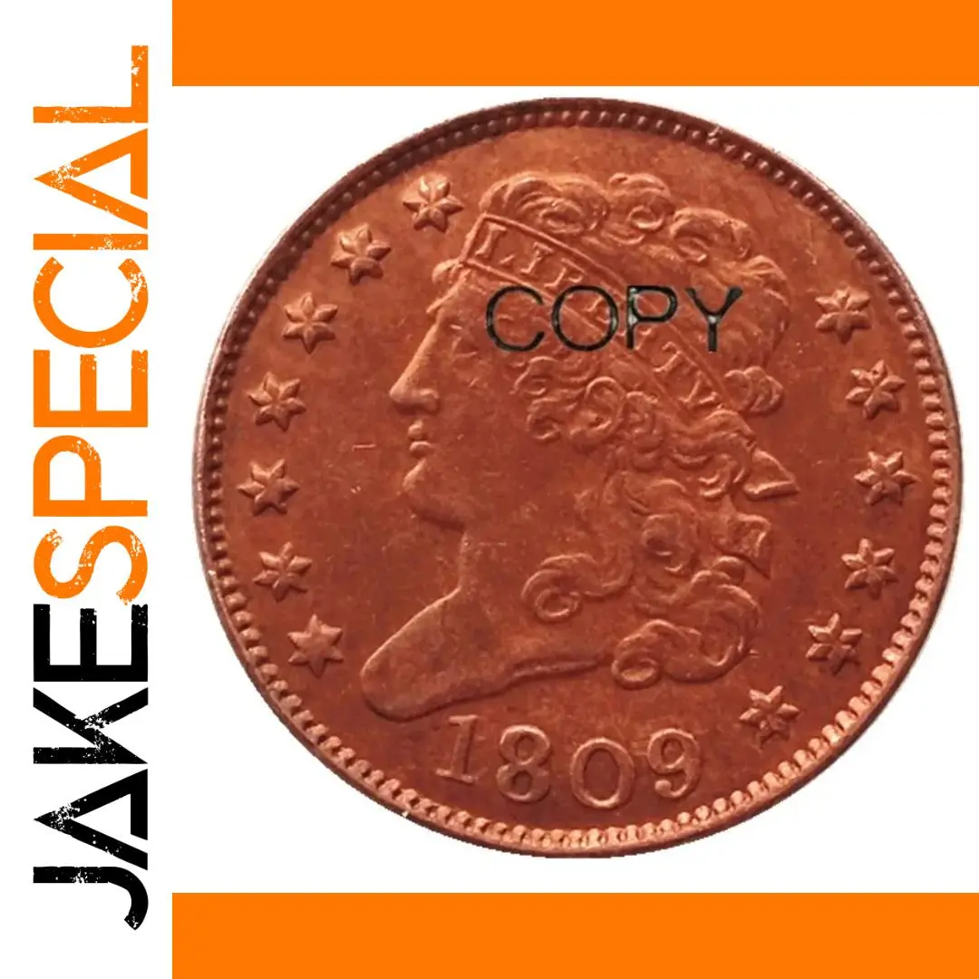 Copper 1809 Half Cent Replica Coin 1 Copper 1809 Half Cent Replica Coin