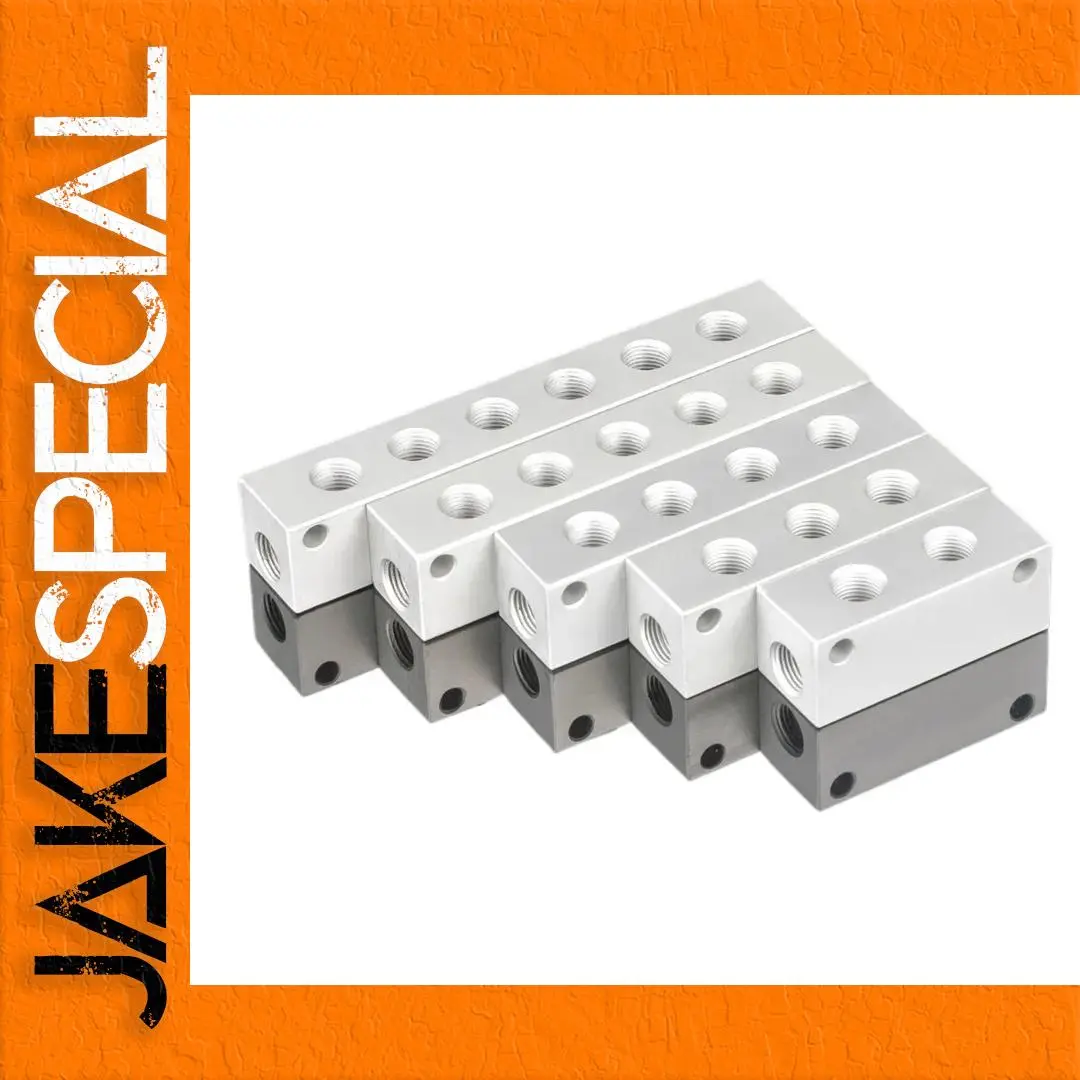 Aluminum Pneumatic Manifold Block 1/8-1/2 BSP 1 Aluminum Pneumatic Manifold Block 1/8-1/2 BSP