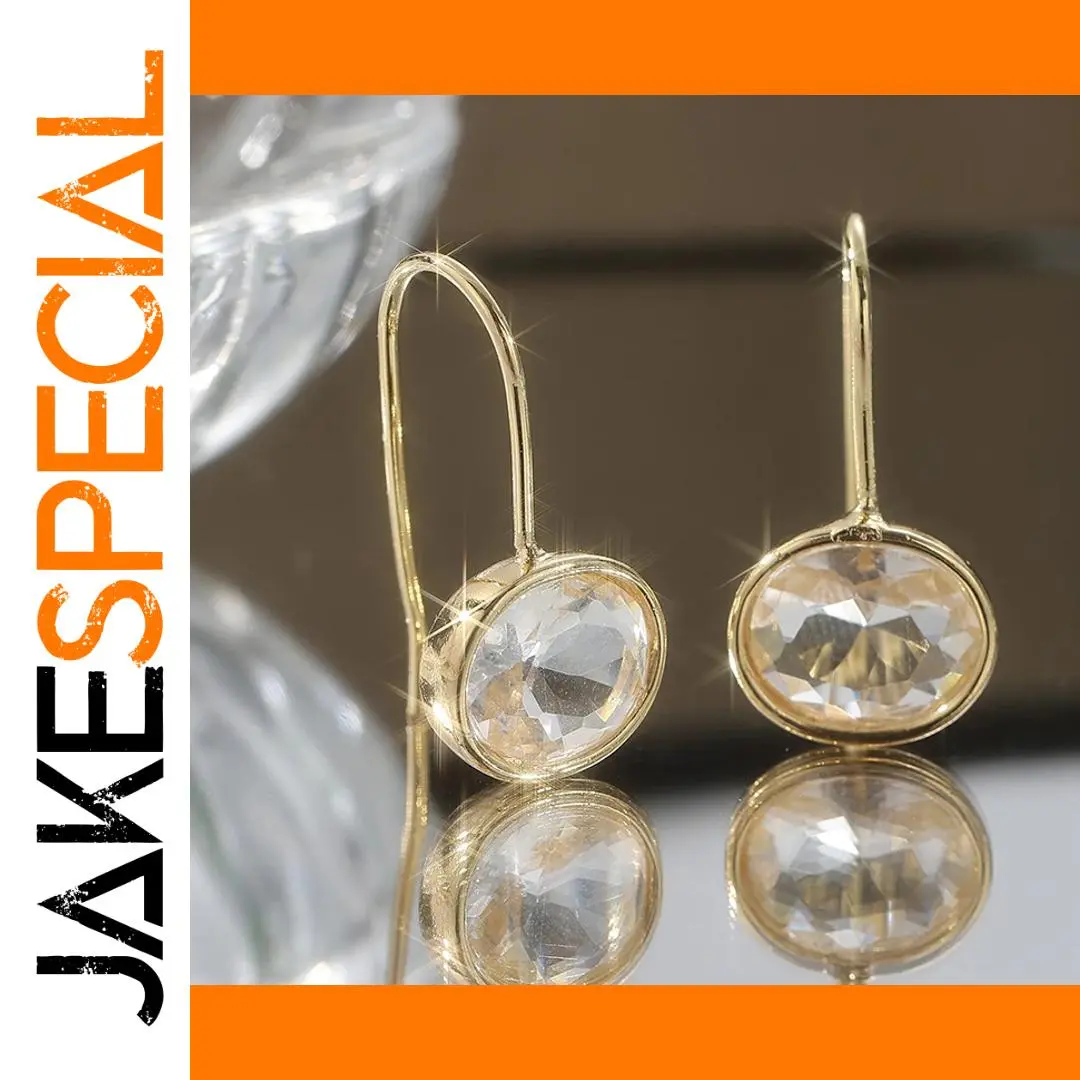 Gold Drop Earrings with Cubic Zirconia 1 Gold Drop Earrings with Cubic Zirconia