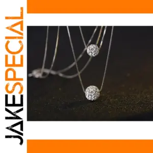 Elegant Sterling Silver Double-Layer Necklace with Cubic Zirconia