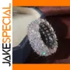 Silver Vintage Mosaic Ring for Women