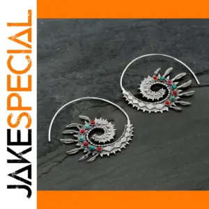 Vintage Bohemian Drop Earrings with Colorful Stones