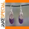 Vintage Purple Marble Drop Earrings for Women