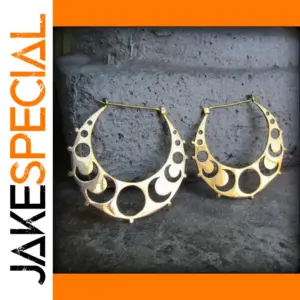Vintage Celestial Gold Hoop Earrings