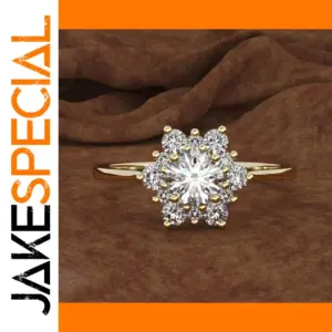 Elegant Geometric Cocktail Ring with White Stones