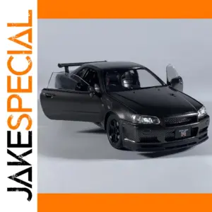 Black Nissan GTR R34 Skyline Diecast Model 1:24 Scale