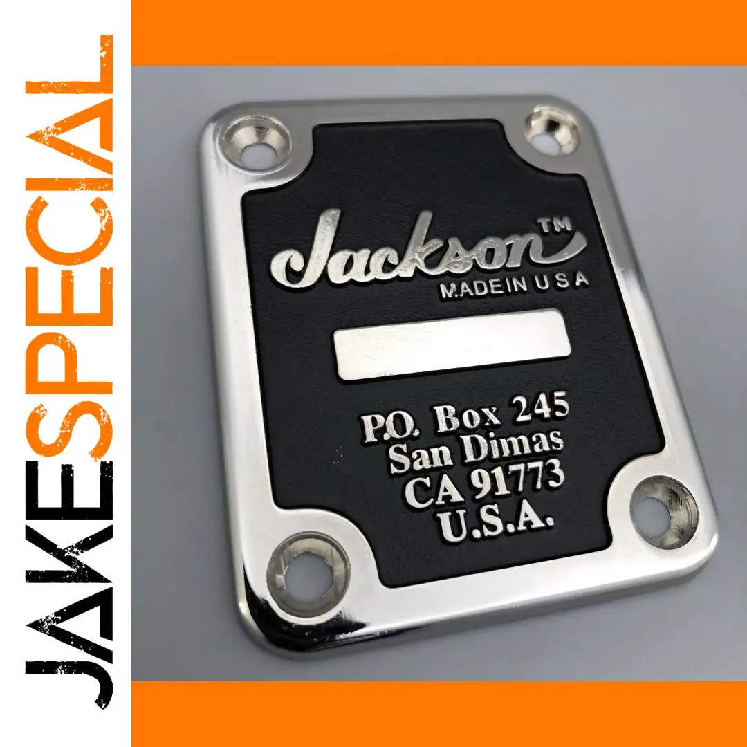 Jackson Guitar Neck Plate with Logo in Black or Gold 1 Jackson Guitar Neck Plate with Logo in Black or Gold