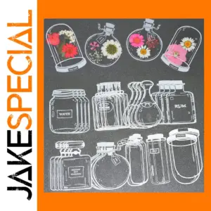 Set of 30 Dried Flower Bookmarks with Glass, Drift, and Perfume Shapes