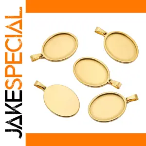 Stainless Steel Oval Pendant Bases Set