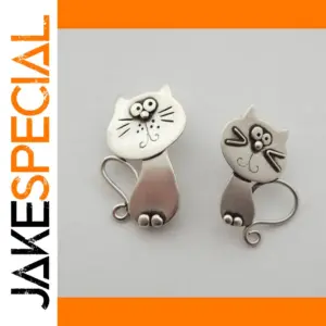 Cute Cat-Shaped Earrings in Silver or Gold