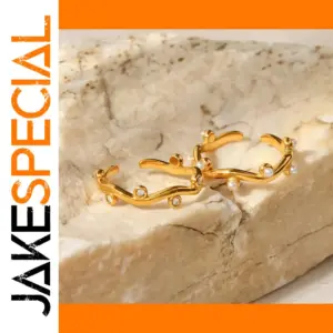 Water Wave Pearl Earrings in Stainless Steel