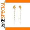 Gold Water Drop Earrings with Pearl Accents