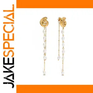 Gold Water Drop Earrings with Pearl Accents