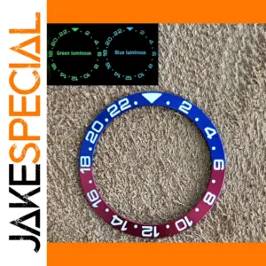 38mm Blue-Green Dual-Tone Luminous Bezel for Modified Watches