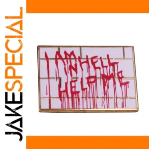 Haunting "I Am In Hell Help Me" Enamel Badge