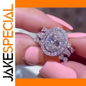 Geometric Silver/Gold Cubic Zirconia Ring for Women