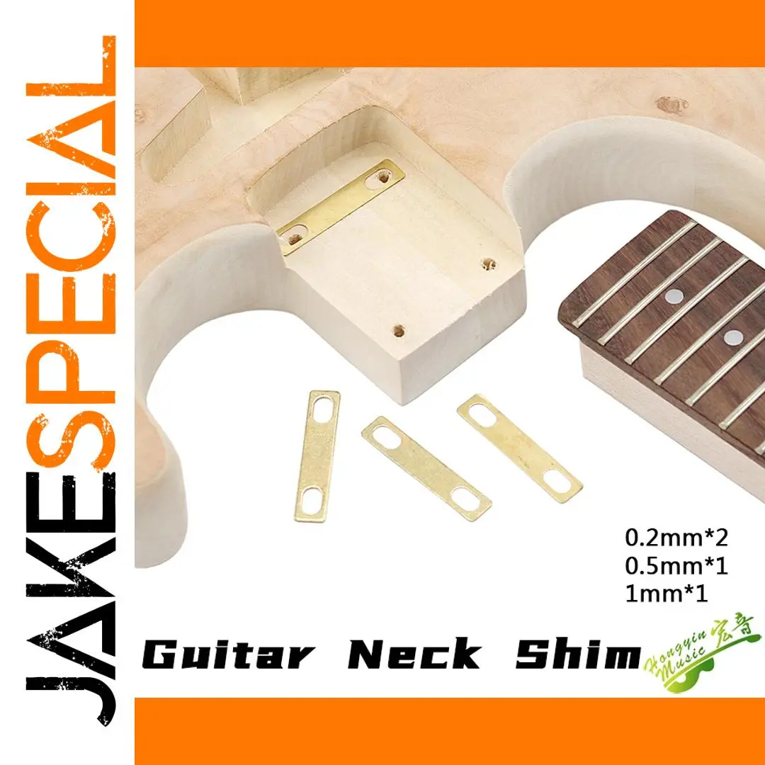 Brass Guitar Neck Shim Set for Precise Adjustment 1 Brass Guitar Neck Shim Set for Precise Adjustment