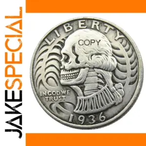 Vintage-Inspired Zombie Skeleton Coin