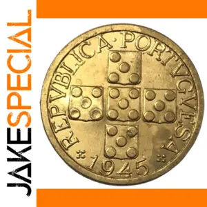 1945 Portuguese Coin Replica 21mm Antique Bronze