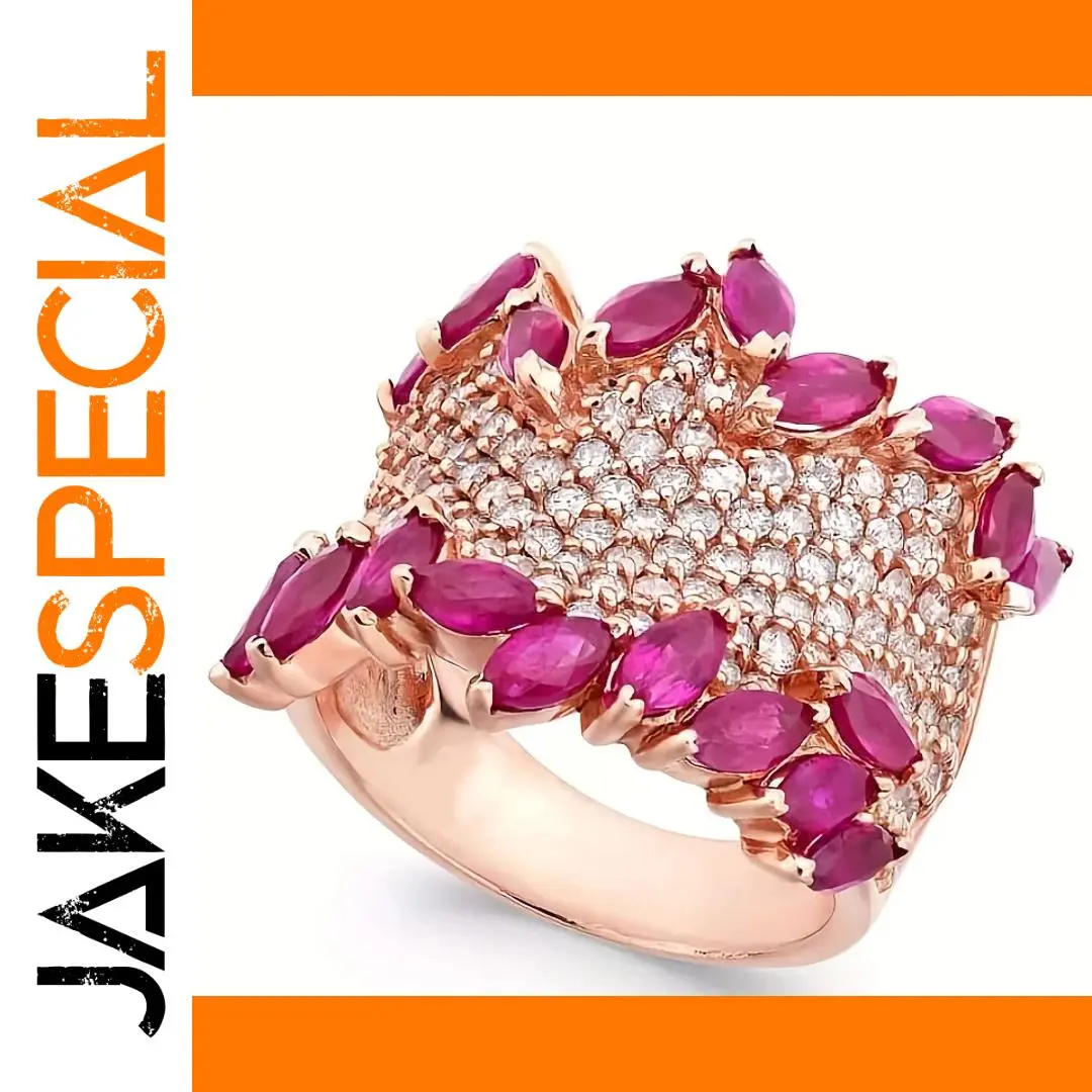 Two-Tone Pink and White Cubic Zirconia Ring 1 Two-Tone Pink and White Cubic Zirconia Ring