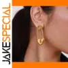 Stainless Steel Gold Safety Pin Earrings