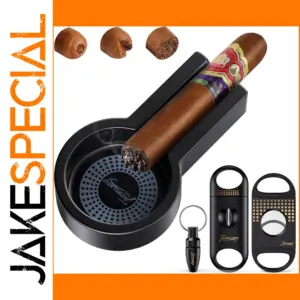 Black Stainless Steel Cigar Accessory Set