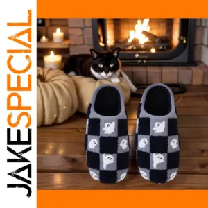Checkered Plush Indoor Slippers for Adults