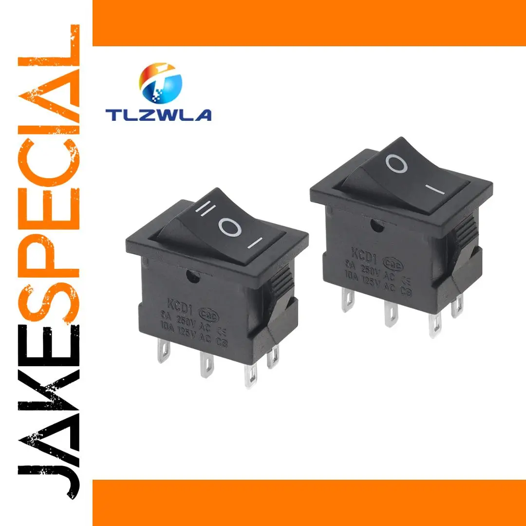 Black 21x15mm Rocker Switch with 6 Pins 1 Black 21x15mm Rocker Switch with 6 Pins