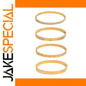 Stainless Steel Heart Bangle Set